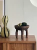 Modern Simple Style Home Decoration Fruit Tray Wabi-Sabi Retro Storage Rack Handwork Wooden Pallet Living Room Tray Size 21x19cm 2