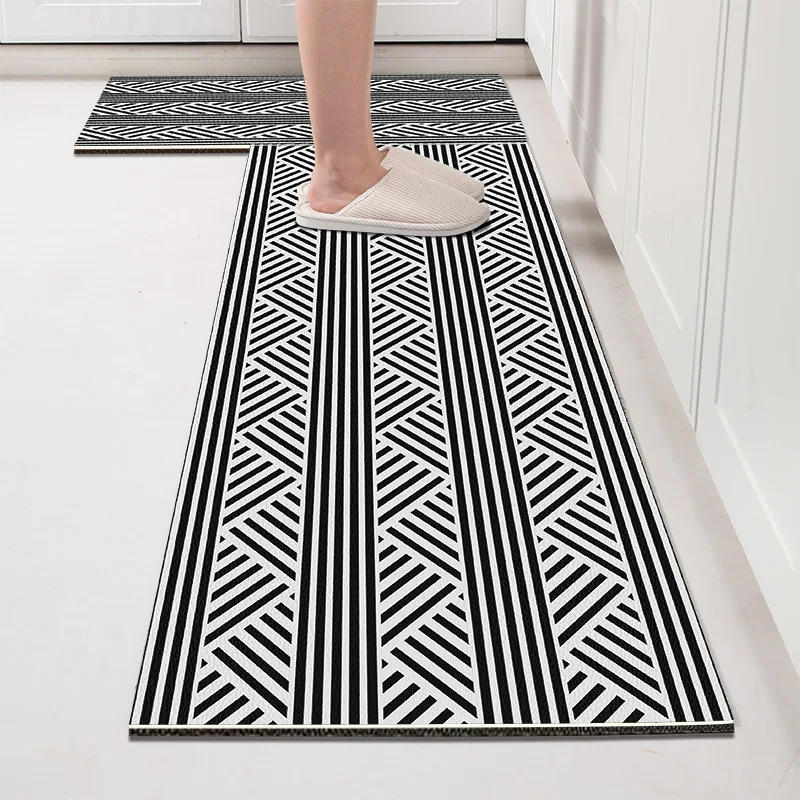 thumbnail image 1 of Alfombrilla de cuero para cocina, resistente a la suciedad, duradera, lavable, lavable y no lavable, resistente a la suciedad, alfombra de área grande, 1 of 5