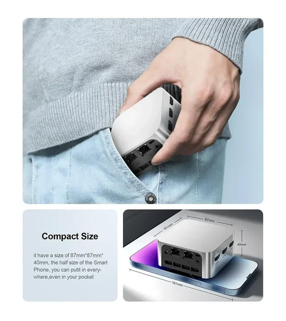 엔터프라이즈급 성능을 경험하세요: 인텔 셀러론 샤트리 T8 플러스 미니 PC로