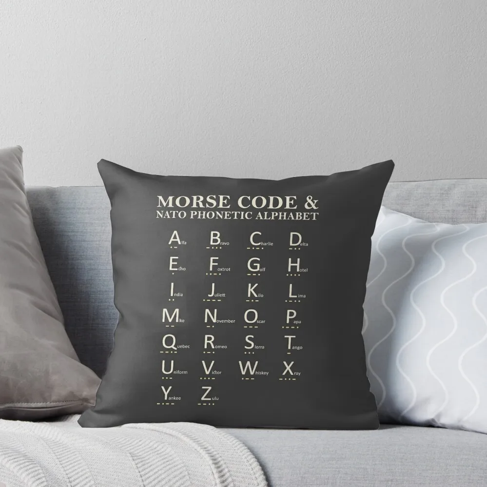 

Morse Code And Phonetic Alphabet Throw Pillow Sofa Cushion Sofa Cover