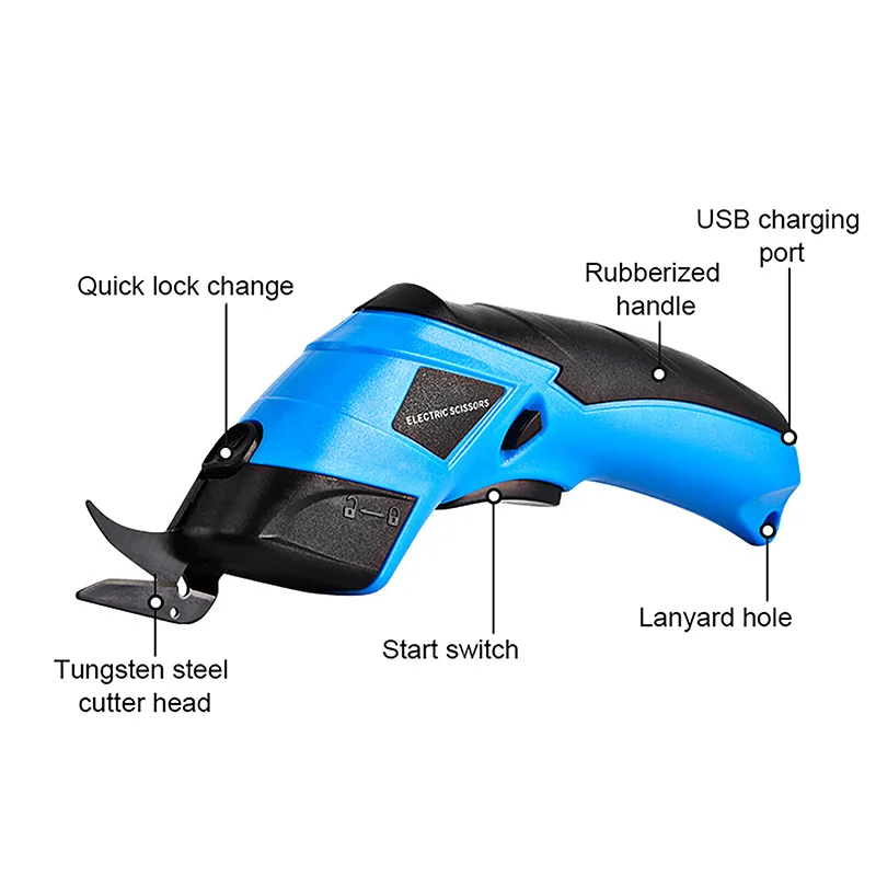 High Quality Electric Scissors Kit 2000mAh Lithium Battery For Soft Leather,Carpet Portable Wireless Cutting Machine Power Tools 4
