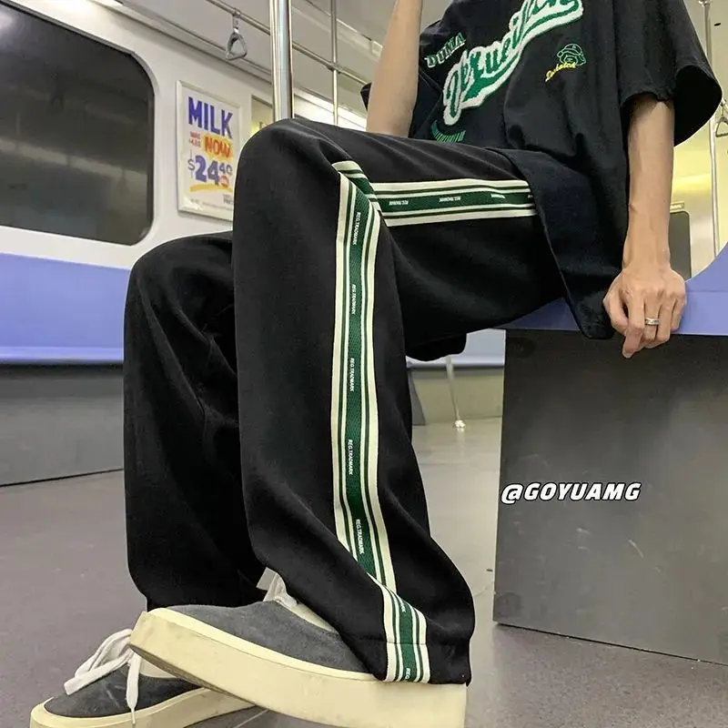 Autumn Sweatpants Men Straight Casual Pants Male Korean Loose Drawstring Pants Men's Joggers Sports Streetwear Trousers  moletom