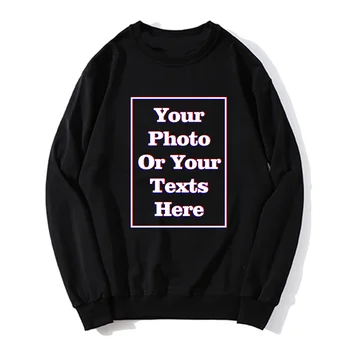Felpa con cappuccio personalizzata da uomo Stampa frontale sul retro Professionale Il tuo logo Foto di testo Regali personalizzati maschili Felpa Abbigliamento in cotone 1