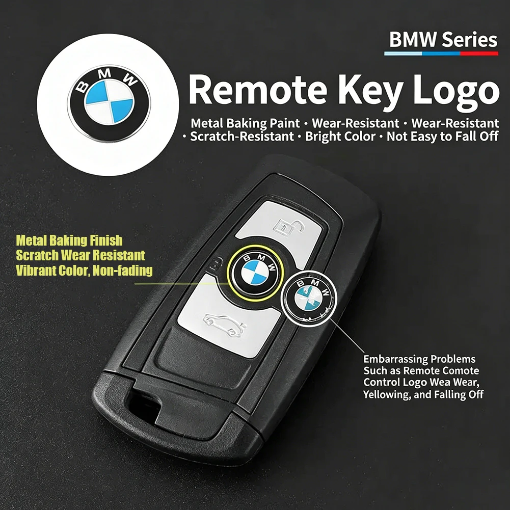 11/14mm 자동차 리모컨 키 스티커 배지 엠블럼 자동차 액세서리 (BMW G80 G06 G07 G42 G14 G15 G16 F82 F20 F21 F83 M2 M3 M4 M5 M8 용)