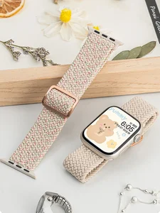 Strap for Apple Watch band 44mm 45mm 49mm 42mm 40mm 41mm 44 mm Elastic Braided Solo bracelet correa Series 9 8 7 6 5 4 SE Ultra