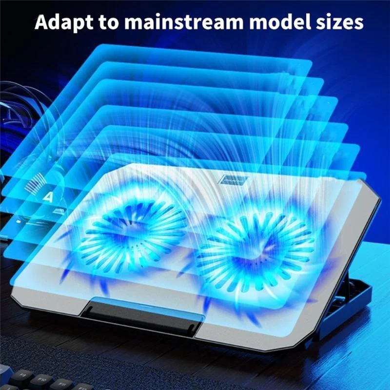 2 개의 조용한 팬이있는 노트북 냉각 패드 12  17 인치 노트북에 적합한 효율적인 열 방출을위한 노트북 홀더