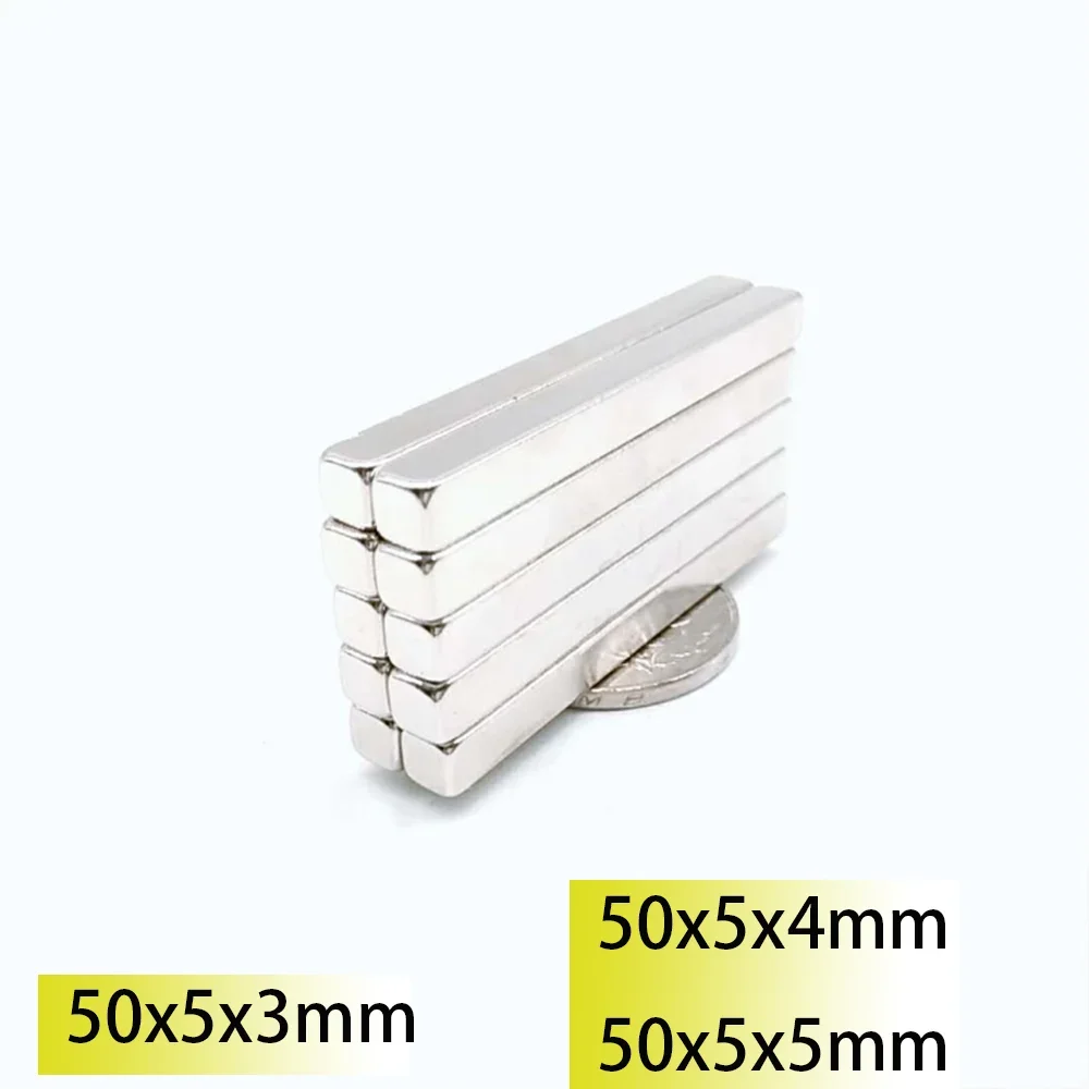 50x5x3 50x5x4 50x5x5 Rectangle Square Neodymium Bar 50×5 Block Strong Magnets  Search Magnetic Bar Ndfeb thin customised motor