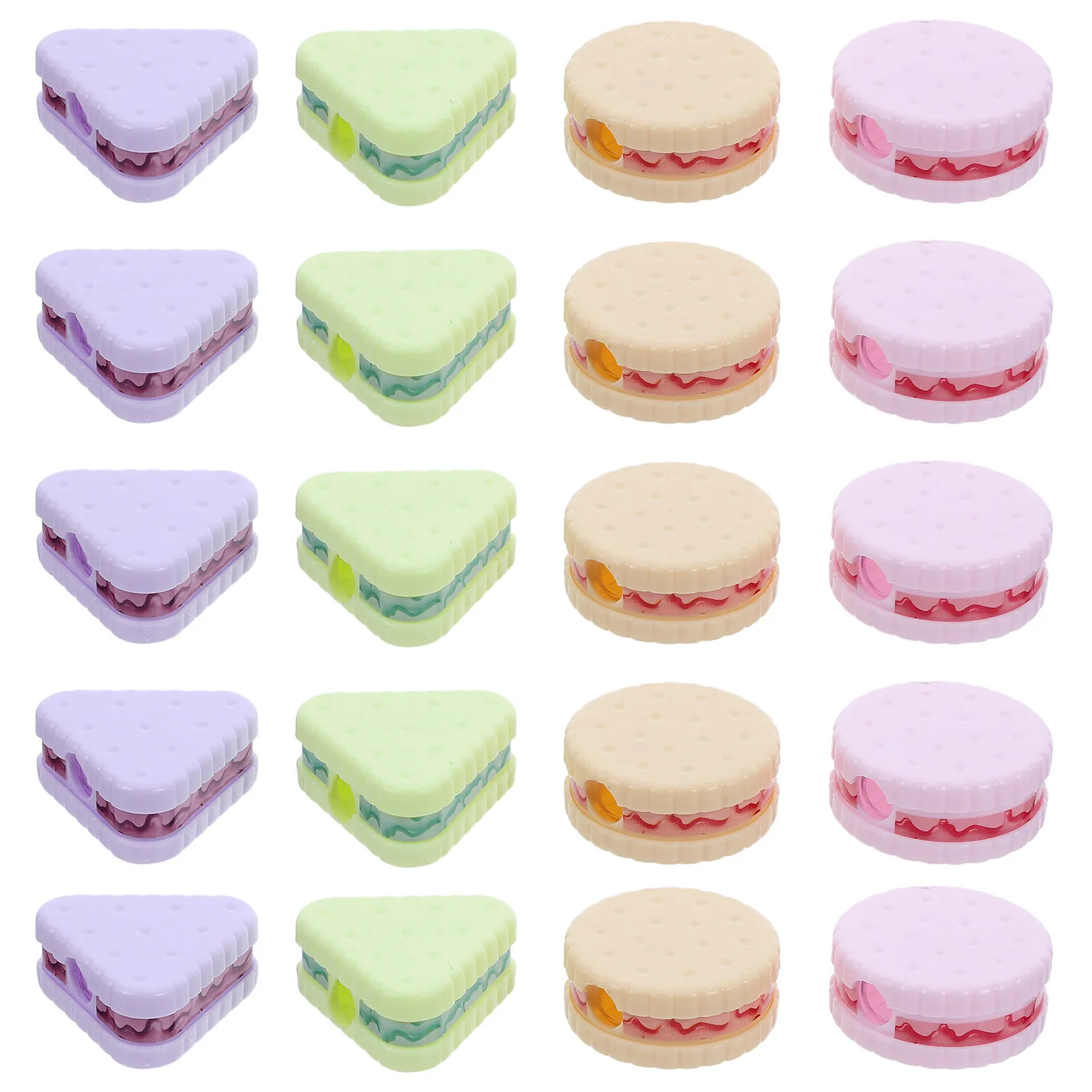36Pcs 쿠키 모양의 연필 깎이 어린이를위한 창조적 인 수동 깎이 교실 사용 생일 파티 호의품 귀여운 문구류