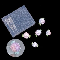Moule 3D haute transparence pour sculpture d'ongles, conception DIY, plaques de tamponnage souples en silicone en forme de pétale, outils de décoration pour manucure, Hortensia 2