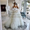 Eightree Formal A-Line Wedding Dresses Princess Strapless Ruffled Bridal Dress Boho Beach Wedding Ball Prom Gowns Custom Size 2