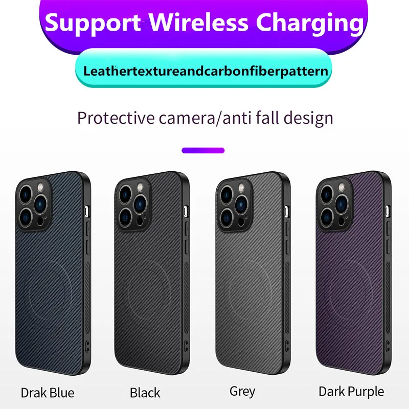 Carbon Fibre Magnetic Shockproof Phone Case with Camera Bumper