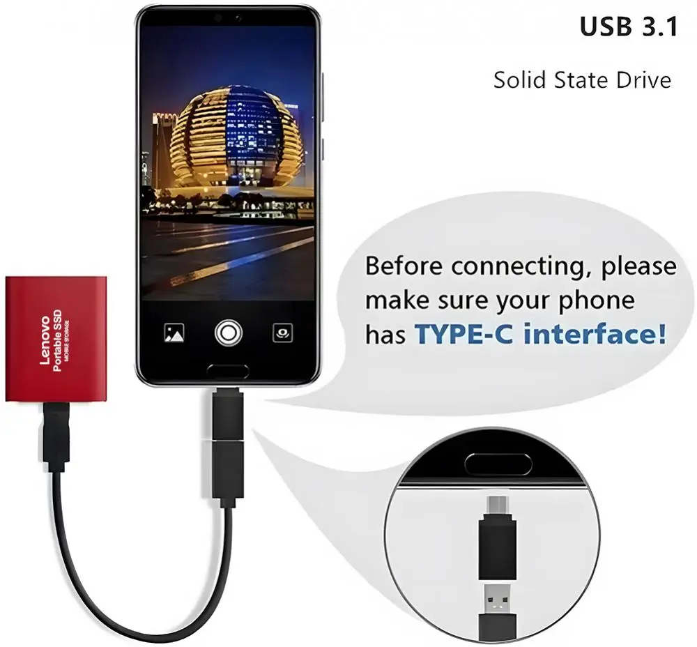  ޴ SSD  USB 3.1, CŸ ̽,   ϵ ̺, Ʈ, ũž, ޴ ϵ ũ, 16TB