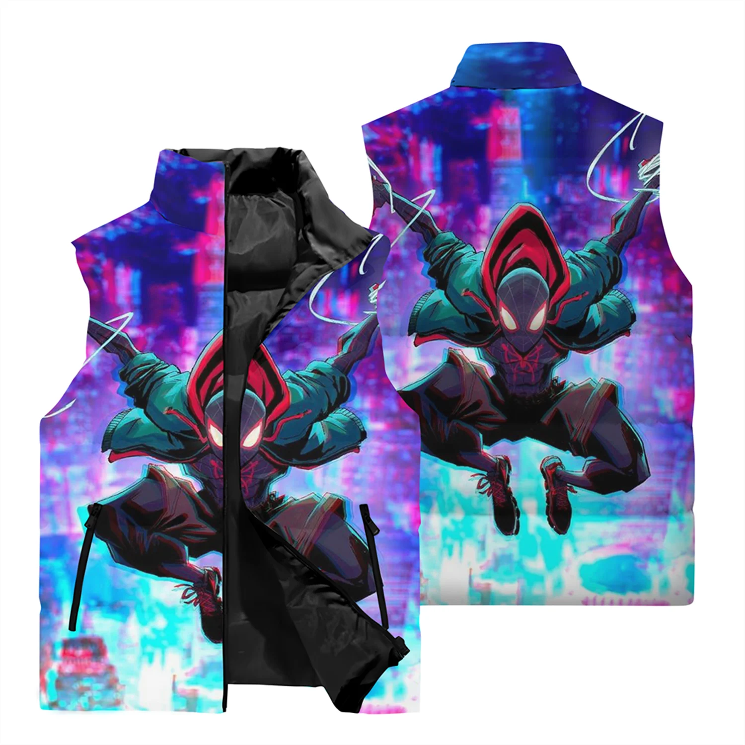 thumbnail image 1 of Nueva chaqueta para hombre, chaleco de superhéroe de Marvel, Spider-Man, chaqueta con estampado 3D, cortavientos, chaqueta cálida para correr al aire libre para hombre, 1 of 5