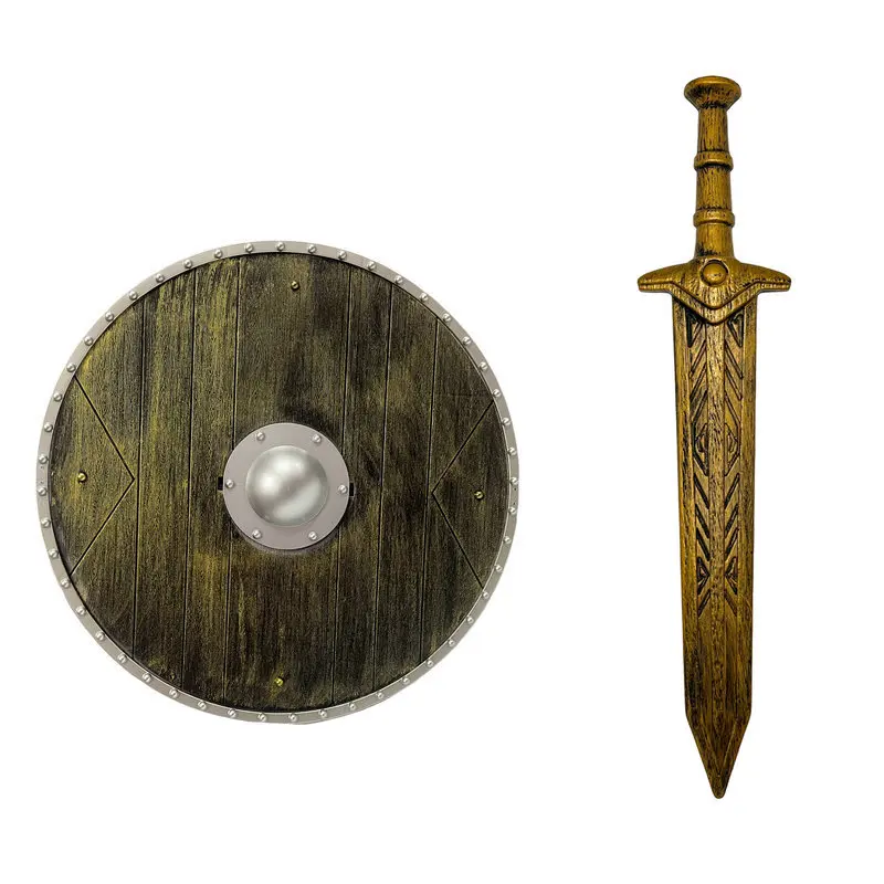 Funny Weapon Shield Long Sword Sword Prop Warrior Simulation Samurai Weapon Medieval Weapons Cosplay Party Halloween Props