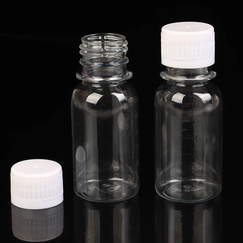 Refillable Bottles 5PCS 60ML Small Plastic Bottles Ginger Shot Bottles With Caps Mini Juice Reusable Liquid Bottle Container Leak Proof