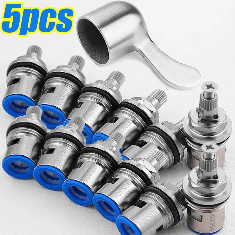 1/5pcs Replacement Faucet Cartridges Stainless Steel Tap Valves Household Single Angle Valve Kitchen Bathroom Shower Parts