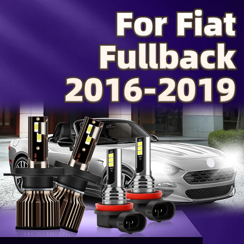 

4Pcs Led Car Lights H4 H8 Auto Fog Lamp 6000K Headlight 40000LM Bulbs For Fiat Fullback 2016 2017 2018 2019