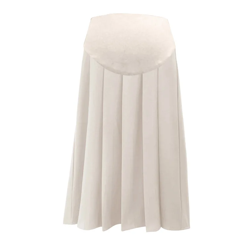 3351# Autumn Winter Fashion Pleated Woolen Maternity Skirts Elastic Waist Belly Loose Clothes for Pregnant Women Pregnancy