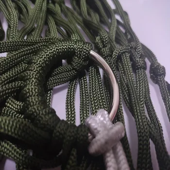 Nylon Rope Meshy Hammock for Outdoor Sleeping Net Bed with Rope Portable Camping Garden Beach Yard Travel Swing Hanging Bed