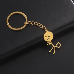 Vibrant Cartoon Stainless Steel Keychains (Gold)