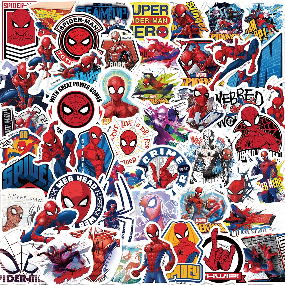 

Disney Cartoon Spider-man Sticker For Laptop Phone Case Girls Stickers Kids Toys