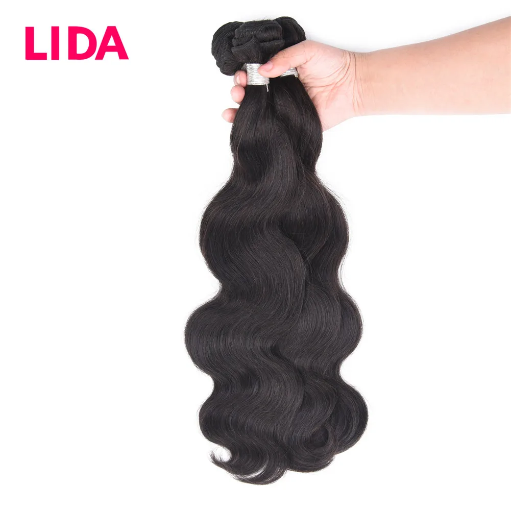 Lida Human Hair Body Wave Non-remy Chinese Hair Extensions 12-24inch Three Bundles Deal Wave Pieces