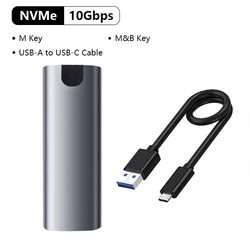 Enhanced Dual Protocol SSD Enclosure with Built-In Metal Heat Sink & Tool-Free Design (NVMe-10Gbps)