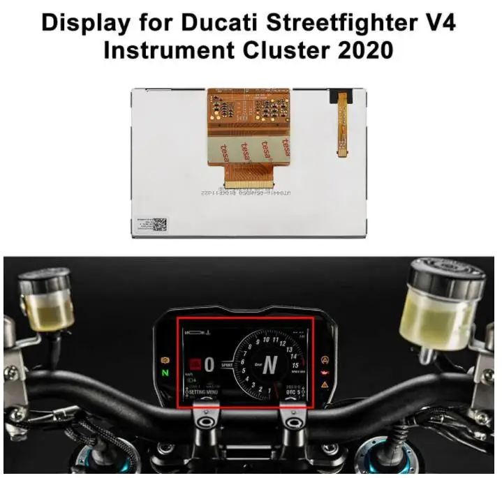 

Dashboard LCD Display for Ducati Panigale V4 and Streetfighter V4 Instrument Cluster