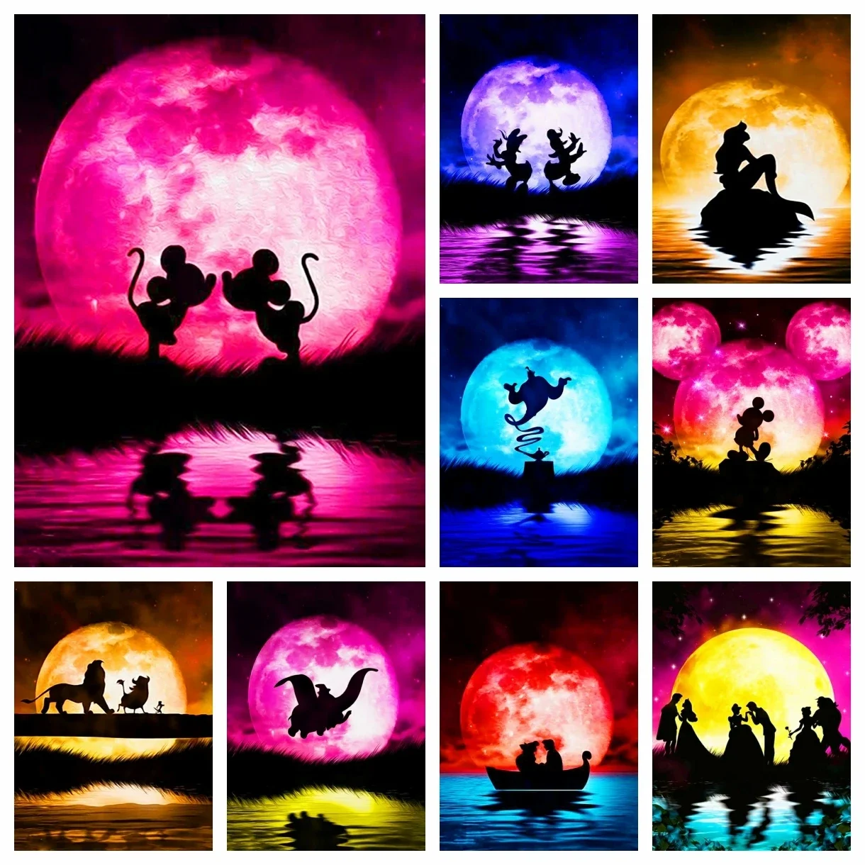 Cartoon Disney Mickey E Minnie Princess Castle 5D Pittura Diamante Fai Da Te Ricamo A Punto Croce Strass Nuova Collezione 2022