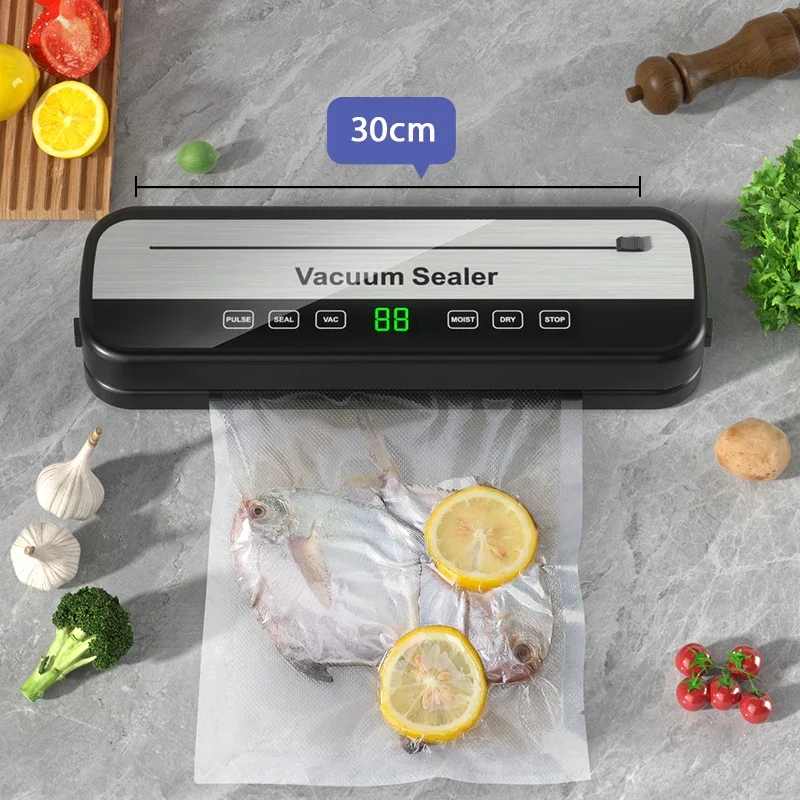 SZUK Electric Vacuum Sealer Dry Wet Food Sealing Packaging Kitchen Food Sealing Convenient Smart Touch Key Built-in Cutter 4