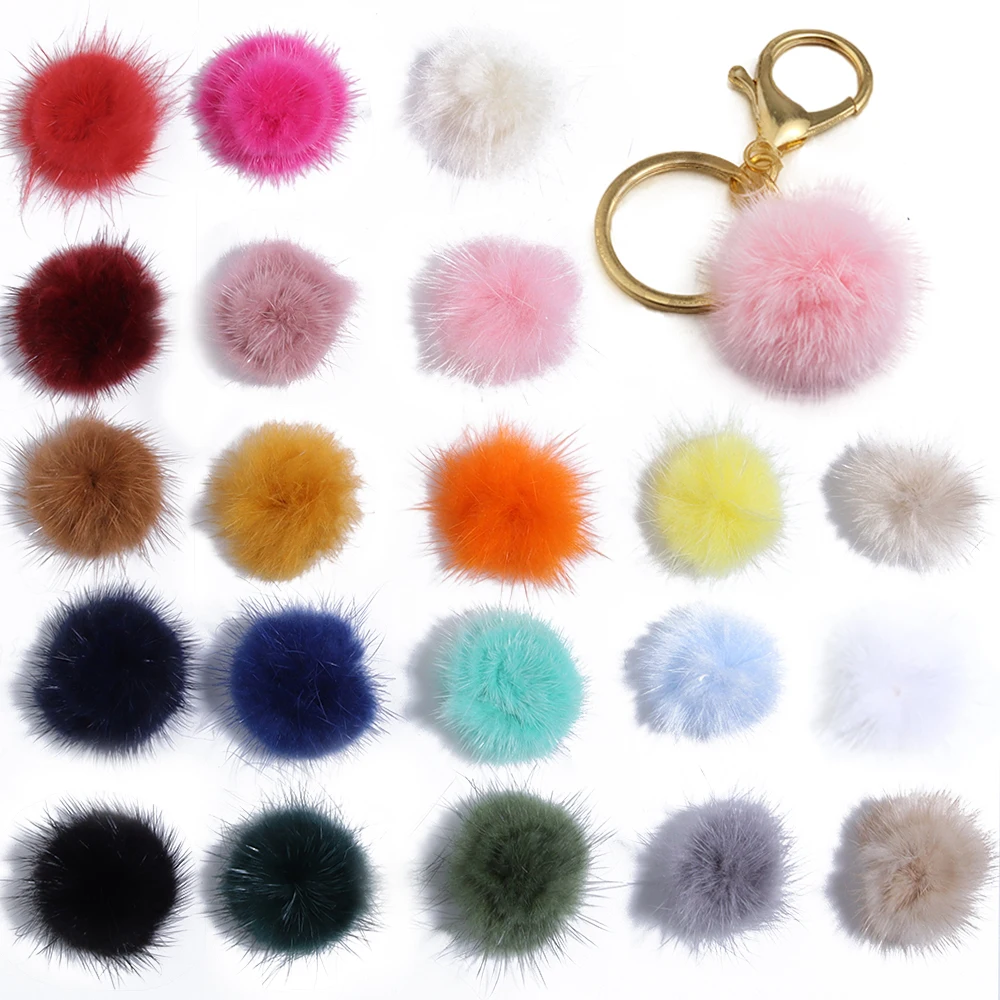 10Pcs 3cm False Fur Pompom Hats Artificial Fur Pom Poms Creativity Faux Needlework DIY Accessories Crafts
