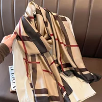 180x90 Cm Large Silk Soft Scarf Women Stylish Print Long Shawl Handkerchief Summer Elegant Travel Wrap Hot 5