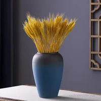 High Grade Ceramic Vase, Flower Arrangement, Frosted, Blue, Living Room, Bedroom, Dining Room, Study Room, Table Top Decor, 1Pc 2