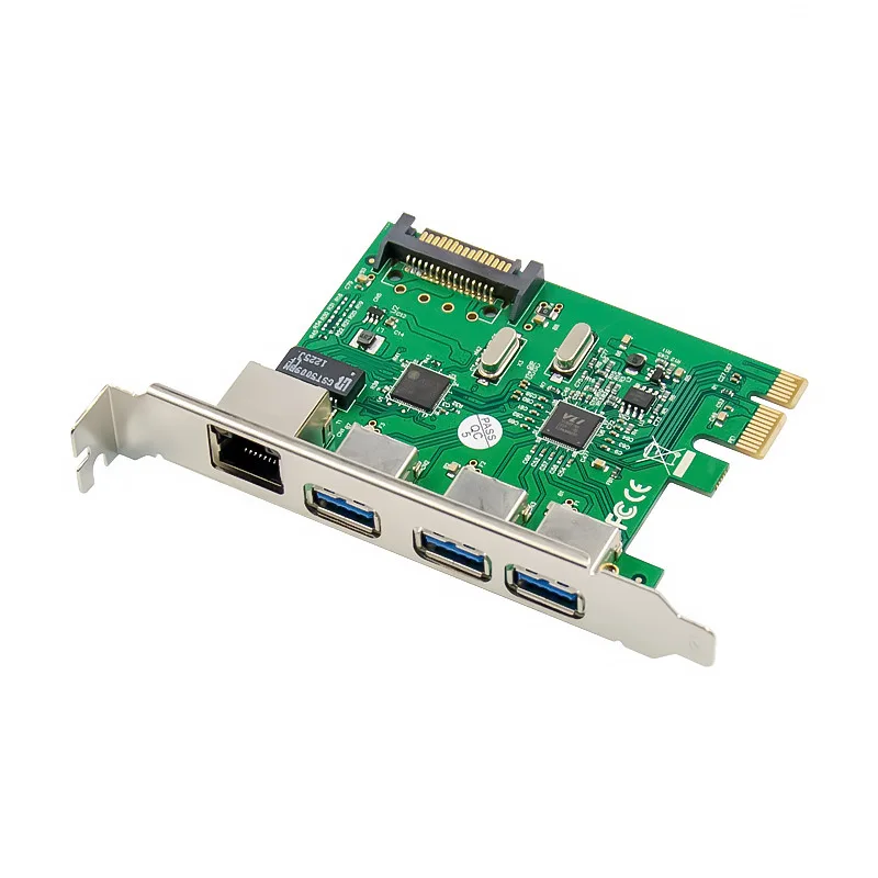 내부 PCI Express X1 기가비트 이더넷 확장 카드(USB30 및 19P AX88179 포트 포함) ROHS 인증 어댑터 재고 있음