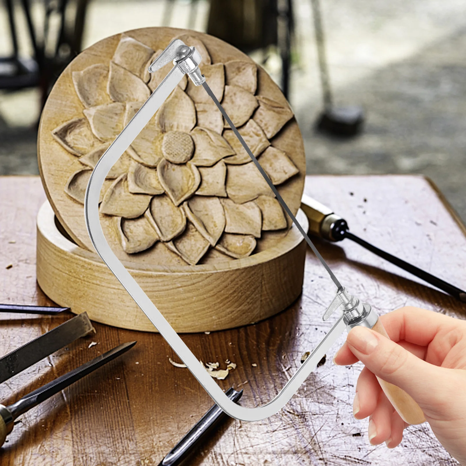 Durable Coping Saw Hand Saw For Mini Tools Scroll Engraving Bow Wooden Handle Portable Craft Heavy Duty Precision hand saw