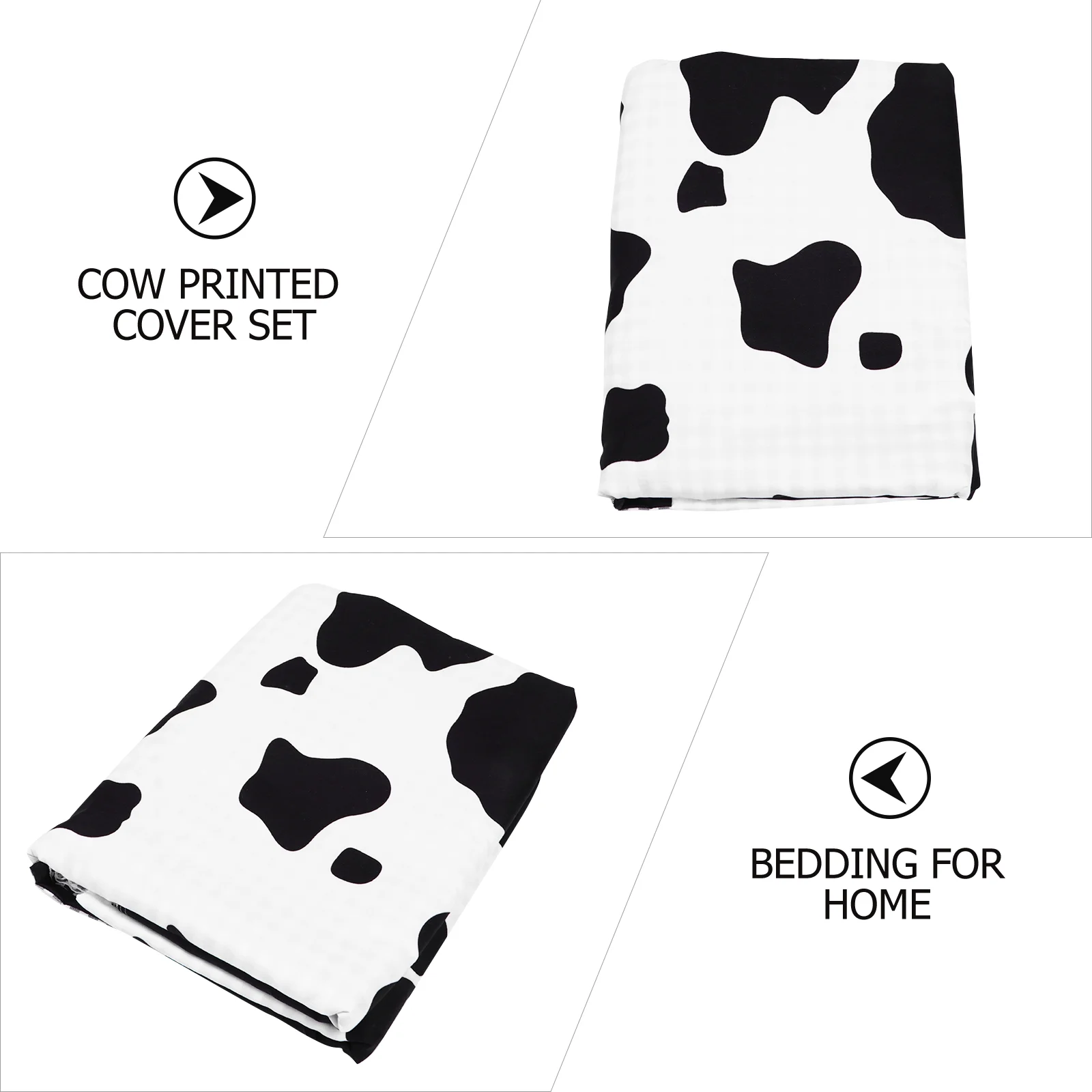 3Pcs/Set Milk Cow Pattern Bedding Modern Cartoon Cover Set with Pillowcases cotton bedding set quilt bedding set