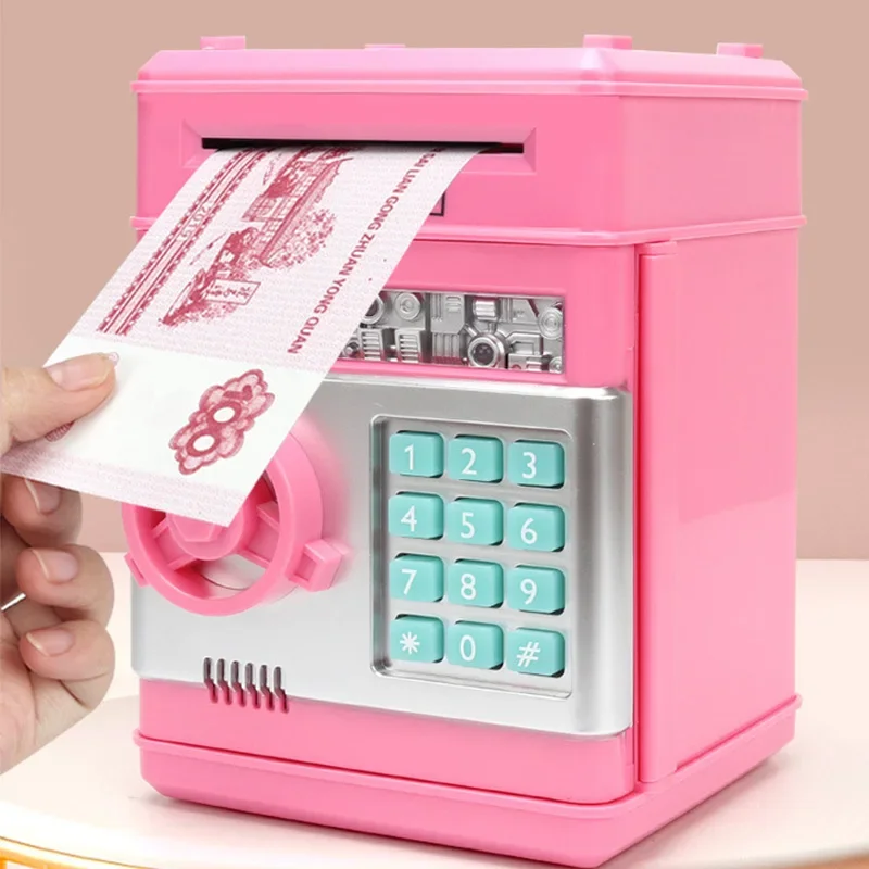 Kids Piggy Bank, Electronic Banks for Bills and Coins, Money Bank with  Password/Music Cute Mini ATM Piggy Bank Coin, Auto Scroll Cash Safe Box,  Great