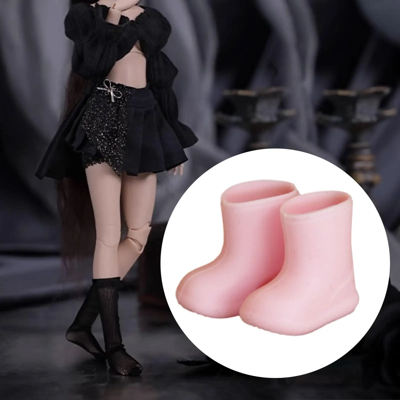 Doll Rain Boots Shoes Doll Accessories for 1/12 Doll Cute Waterproof Sturdy Ob11 Doll Shoes Soft Simulation Stylish Miniature