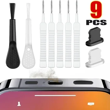 Kit di pulizia per iPhone 12 13 14 15 16 Pro Max Samsung Xiaomi Tipo C Kit di pulizia porta di ricarica per telefono cellulare con tappi antipolvere