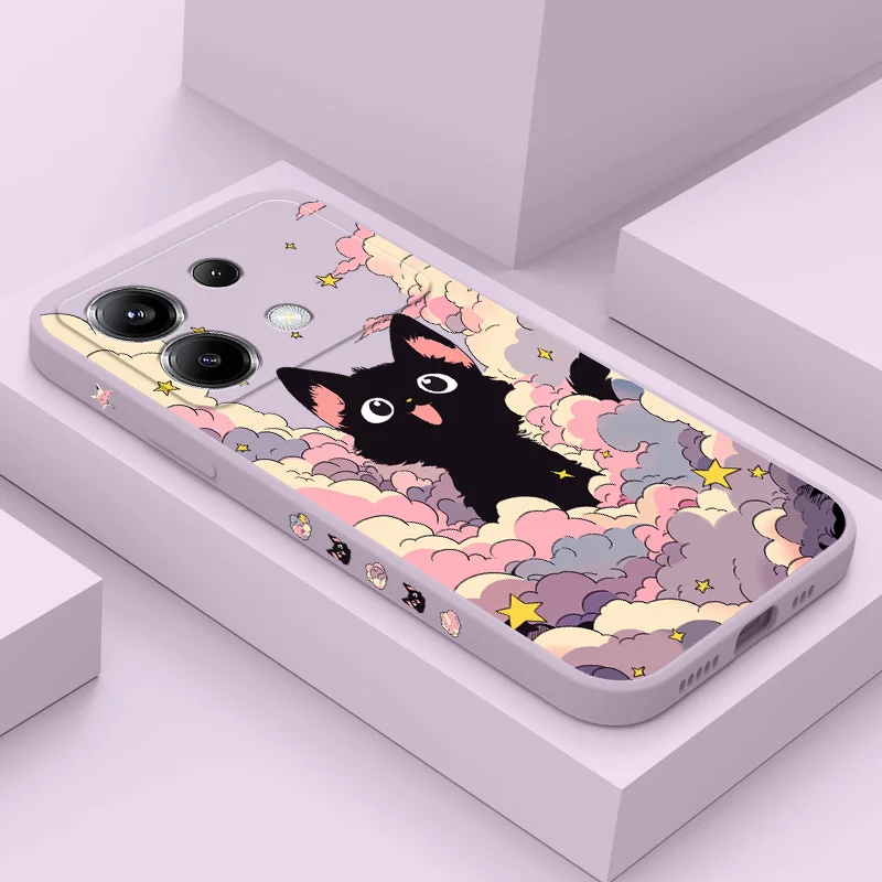 Colorful Cloud Cat Silicone Phone Case