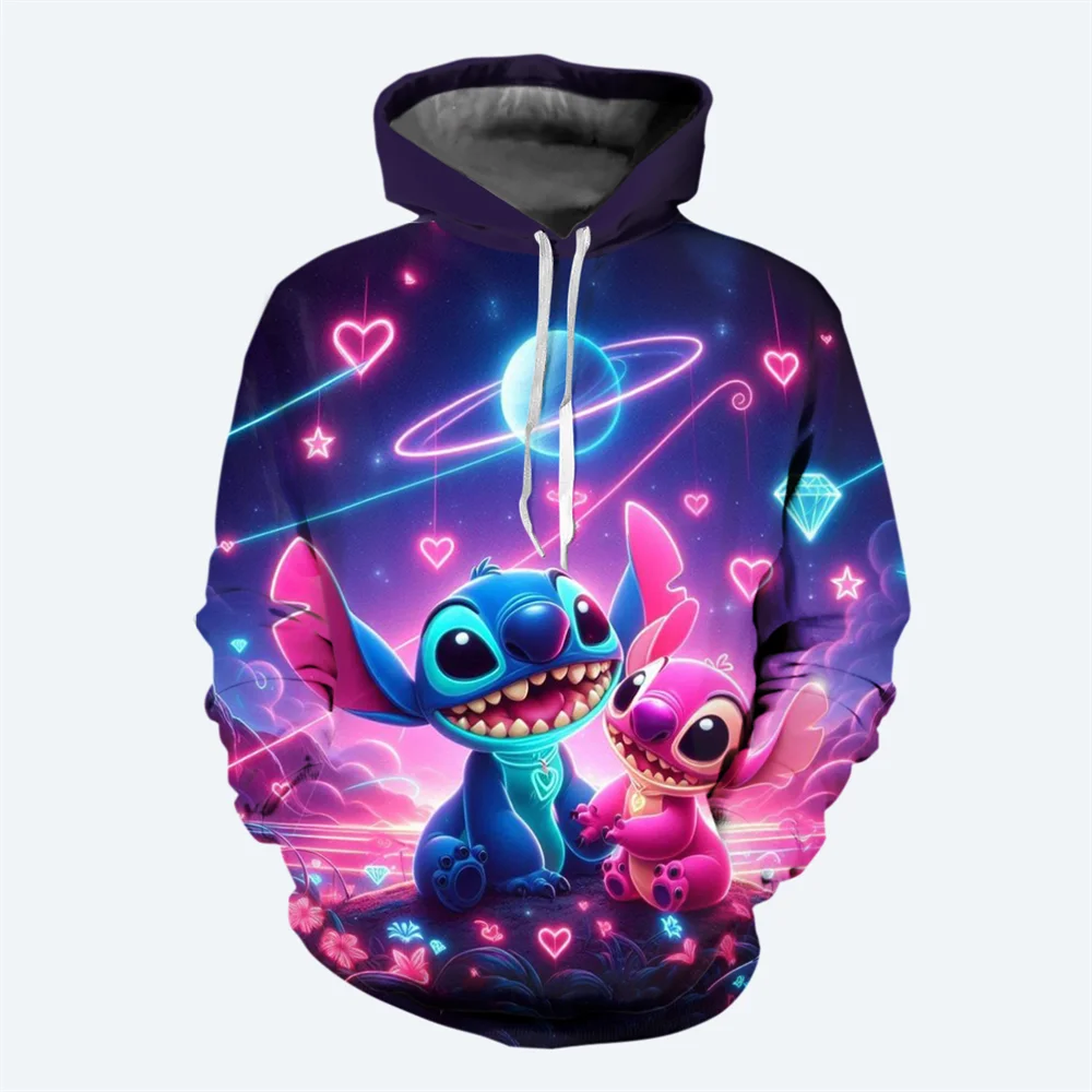 thumbnail image 1 of Sudadera con capucha de dibujos animados de otoño e invierno para hombre, sudadera con estampado 3D de Disney Stitch para niños, sudadera con capucha informal de moda urbana para hombre, 1 of 5