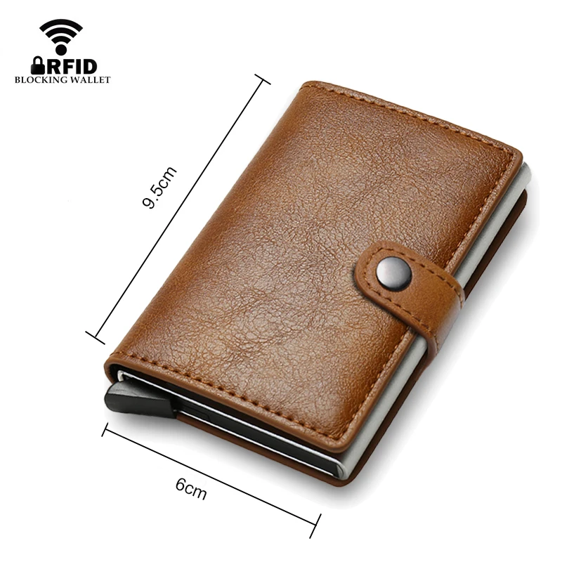 Credit Card Wallet Carbon Fiber Men Rfid Smart Metal Thin Slim Pop Up Minimalist