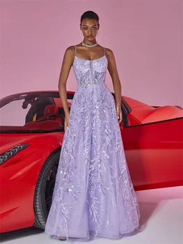 فساتين سهرة رسمية فاخرة بحمالات ترتر مثيرة بدون ظهر للنساء فساتين كوكتيل طويلة لحفلات الزفاف