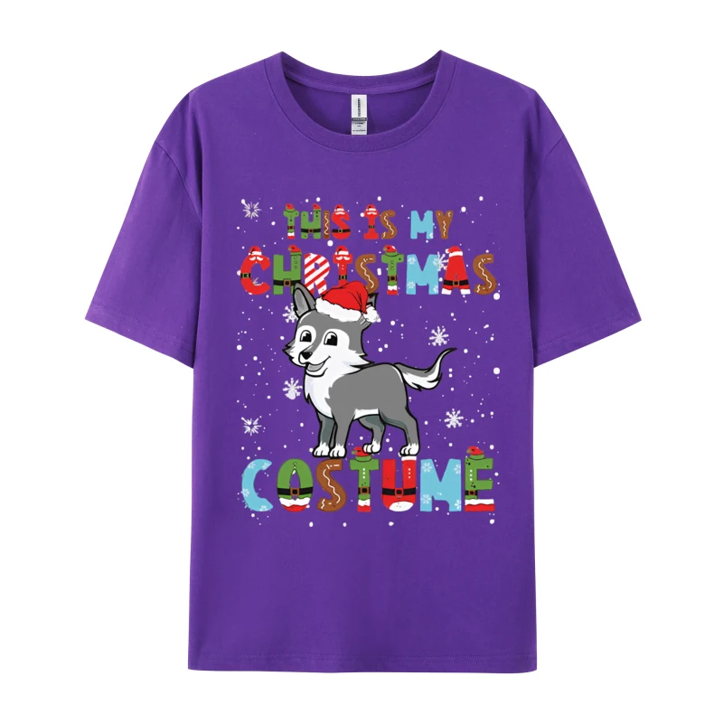 AestheticChristmasWolfLoverXmasC Cool Tops Tees for Men All Cotton Summer/Autumn O-Neck Top T-shirts Design Tops Shirt On Sale AestheticChristmasWolfLoverXmasC purple
