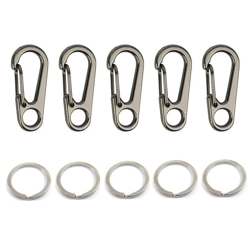 Stainless Steel Carabiner Snap Spring Hook, EDC Keychain, Key Ring