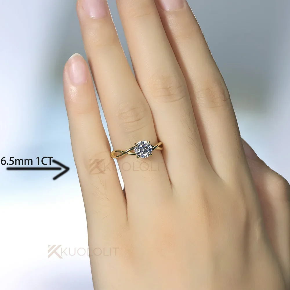 値下げ中【2個セット】OX JEWELRY layered Ring 21号程度 Kuololit 2CT Round Moissanite Rings for Women Solid 14K 10K