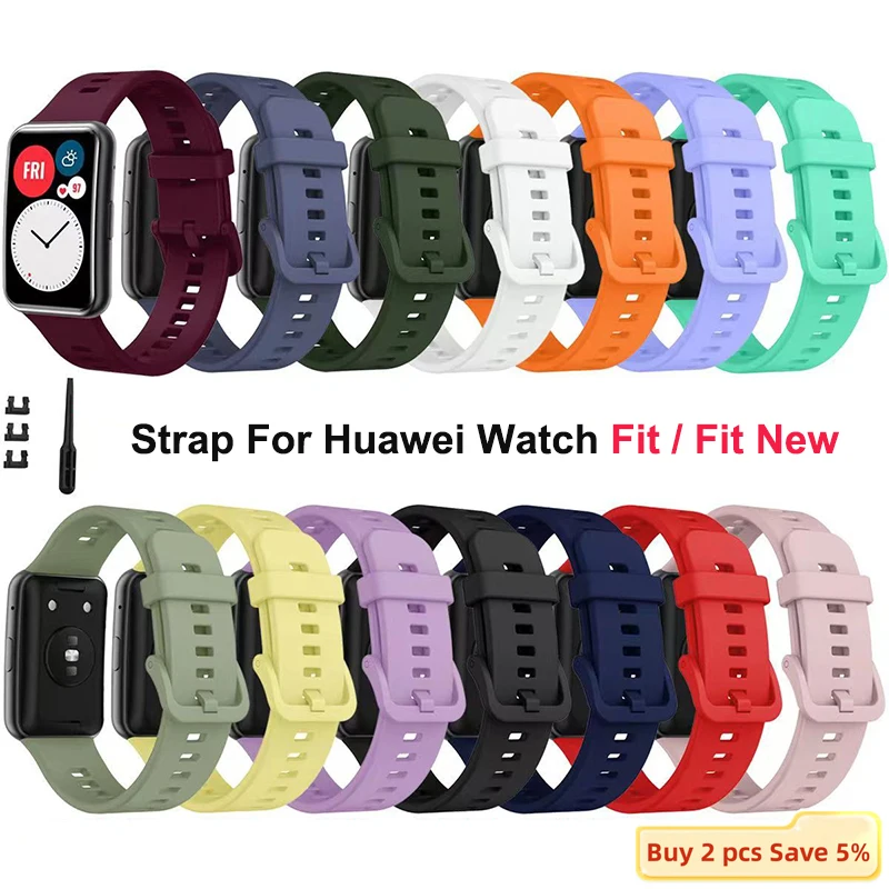 

Silicone Watchband For Huawei Watch Fit Strap Smartwatch Wristband Replacement bracelet For Huawei Watch FIT New Accessories
