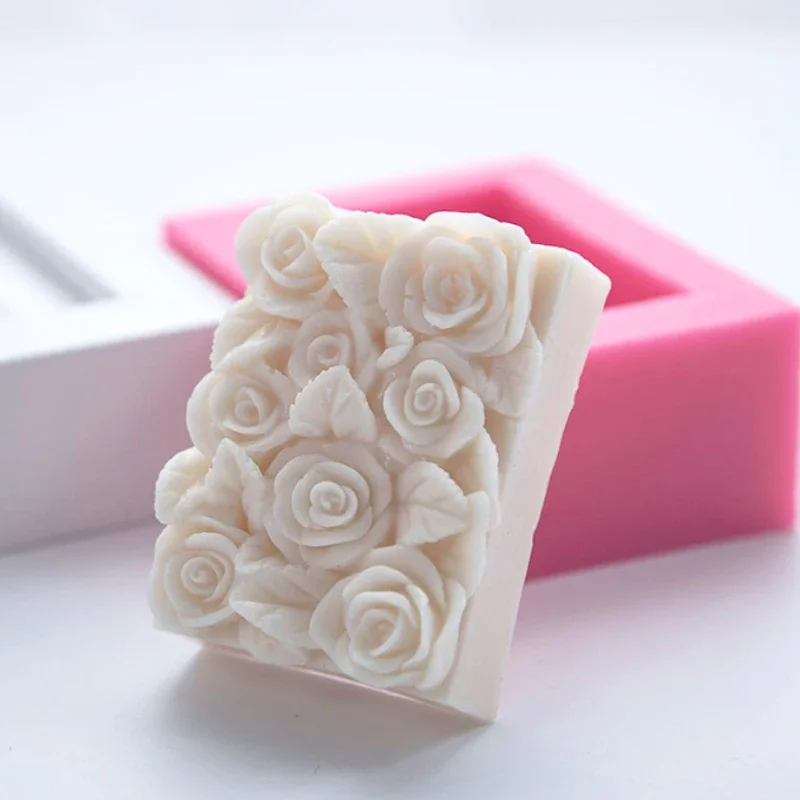 3D Rose Soap Silicone Mold for DIY Handmade Flowers Cake Chocolate Candle Craft Gift Molds Aromatherapy Soap Making Supplies