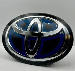 3D Hybrid Car Logo Front Grill and Trunk Emblem - 12cmX8cm (Hybrid dark blue)