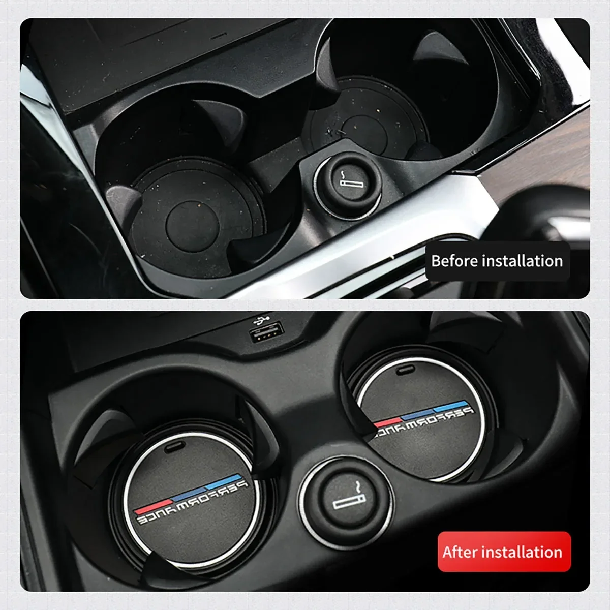Car Coaster Cup Bottle Holder Anti-slip Pad Mat For BMW E90 F20 F30 F34 F36 F10 F15 G20 G30 G32 G01 G02 G05 X1X2X3X4X5X6 cup holder coasters car coaster pads